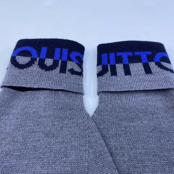 New Louis Vuitton 100% Wool Gray Horizon Gloves - Picture 9 of 9